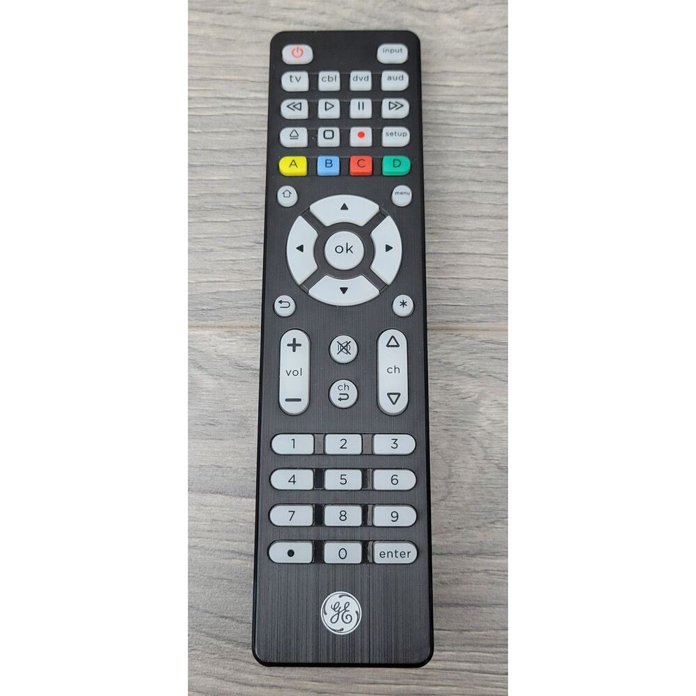 GE 4-Device Backlit Universal‎ Remote Control Black Tested Pre-Owned